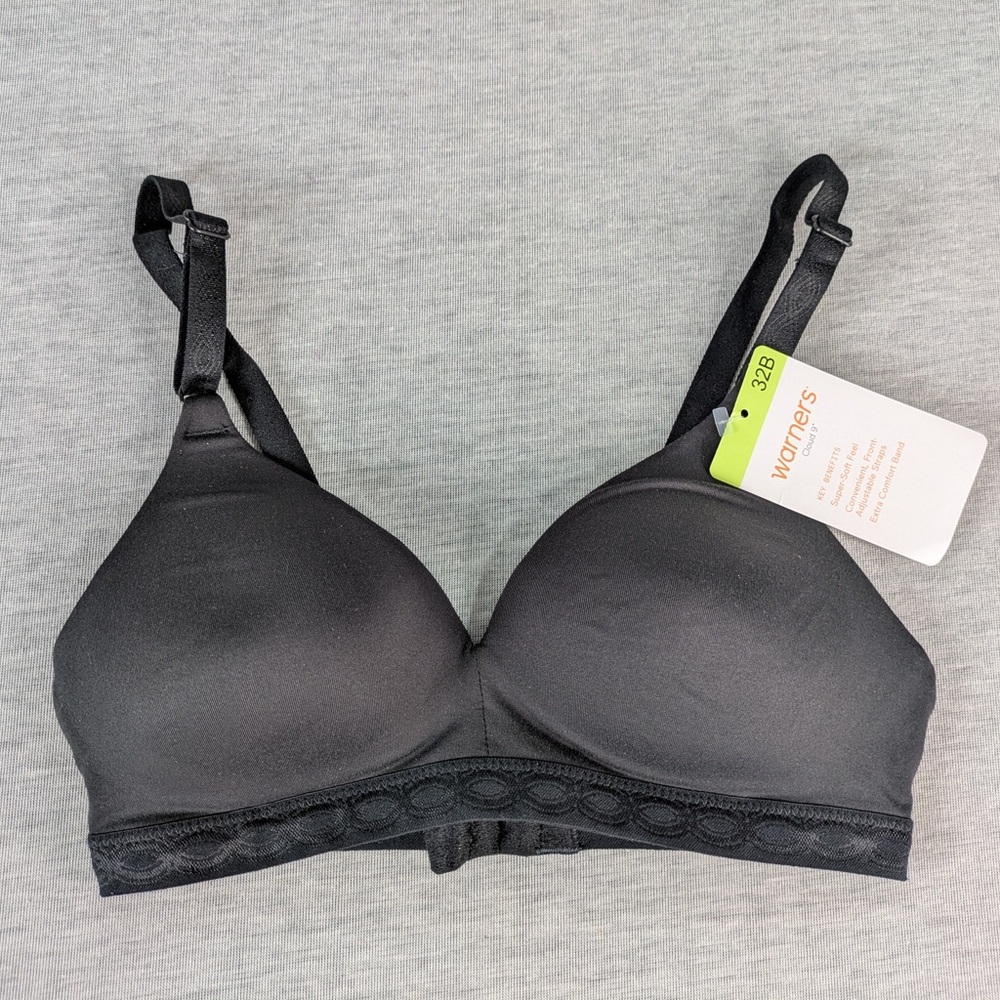 Warner's Cloud 9 Super Soft Wireless Comfort Bra- Black - Picture 3 of 10